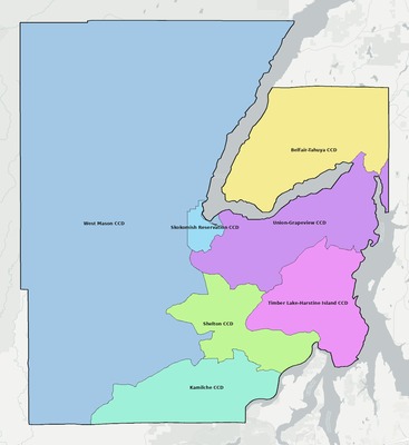 Mason County WA townships and subdivisions map