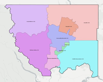 Okanogan County WA townships and subdivisions map