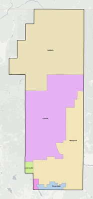 Pend Oreille County WA school district boundaries map