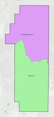 Pend Oreille County WA townships and subdivisions map