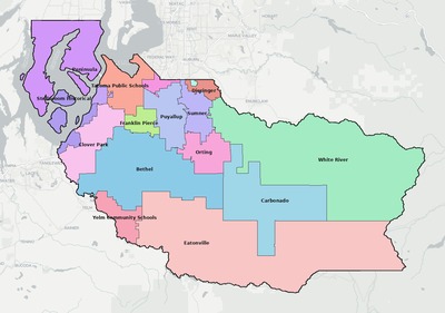 Pierce County WA school district boundaries map