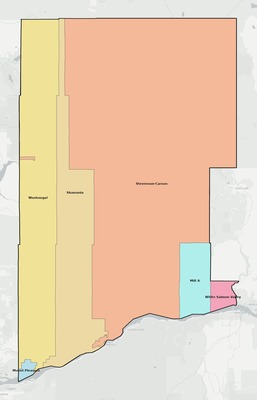 Skamania County WA school district boundaries map