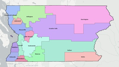 Snohomish County WA school district boundaries map