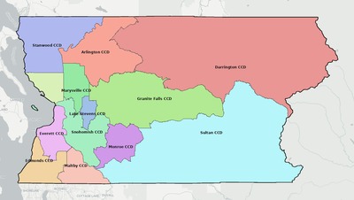 Snohomish County WA townships and subdivisions map