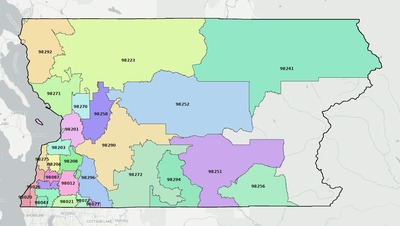 Snohomish County WA ZIP code boundaries map