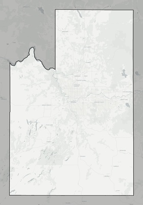 Spokane County WA county basemap context