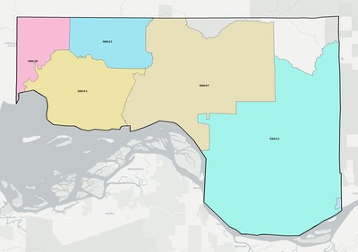 Wahkiakum County WA ZIP code boundaries map