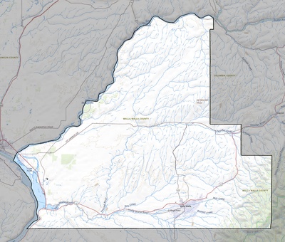 Walla Walla County WA USGS topo map