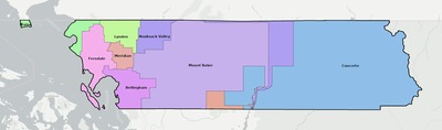 Whatcom County WA school district boundaries map