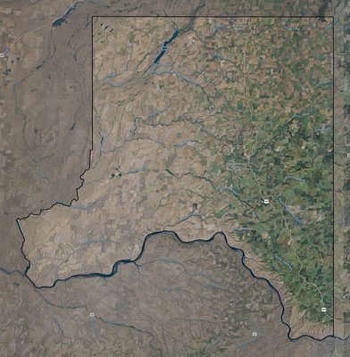 Whitman County WA USGS imagery and topo map