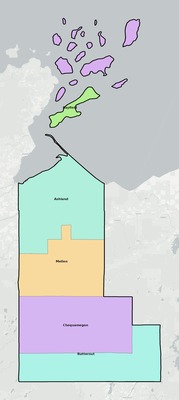Ashland County WI school district boundaries map