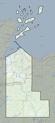 Ashland County WI USGS topo map