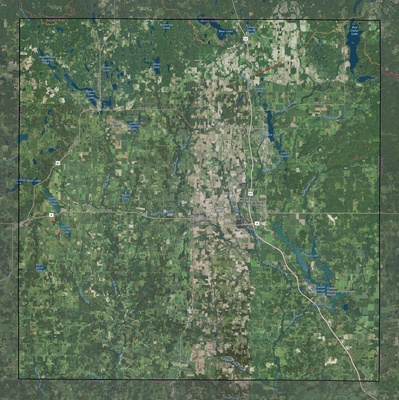 Barron County WI USGS imagery and topo map