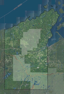 Bayfield County WI USGS imagery and topo map