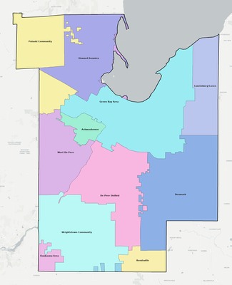 Brown County WI school district boundaries map