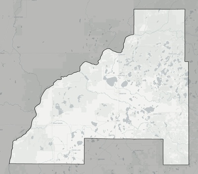 Burnett County WI county basemap context