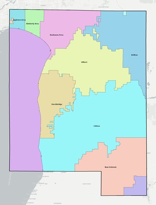 Calumet County WI school district boundaries map