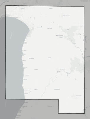 Calumet County WI county basemap context