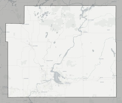 Chippewa County WI county basemap context
