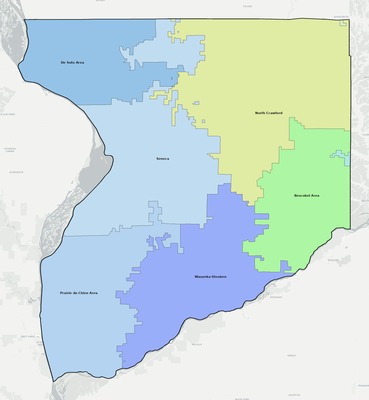 Crawford County WI school district boundaries map