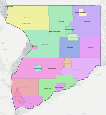 Crawford County WI townships and subdivisions map