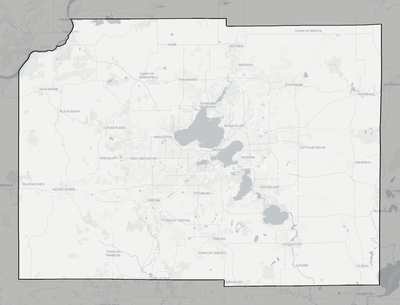 Dane County WI county basemap context