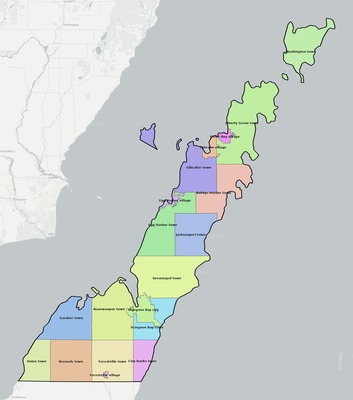 Door County WI townships and subdivisions map