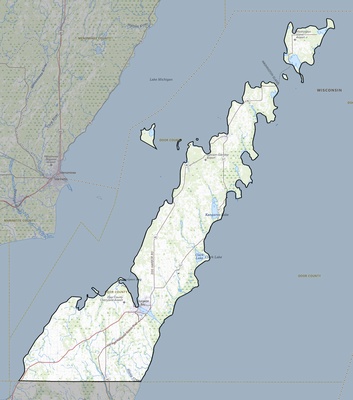 Door County WI USGS topo map