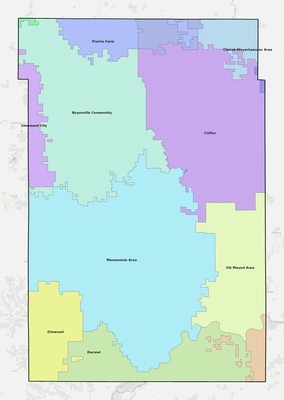 Dunn County WI school district boundaries map