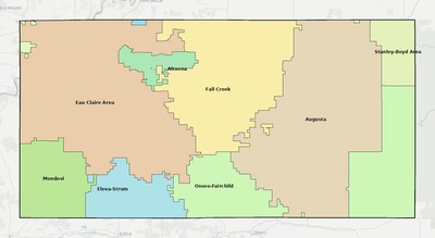Eau Claire County WI school district boundaries map