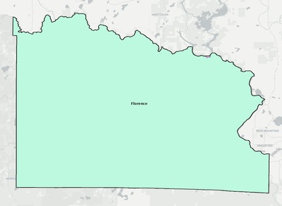 Florence County WI school district boundaries map