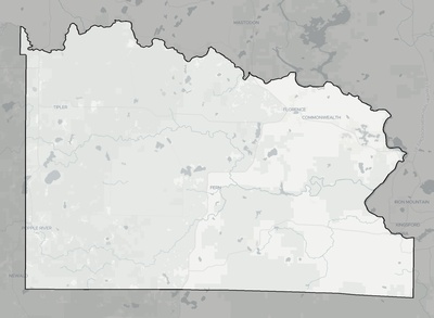 Florence County WI county basemap context