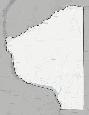 Grant County WI county basemap context