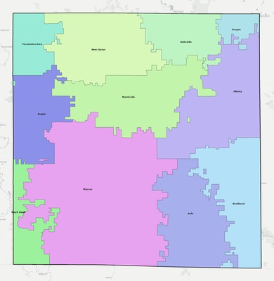 Green County WI school district boundaries map
