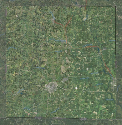 Green County WI USGS imagery and topo map