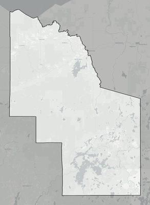 Iron County WI county basemap context