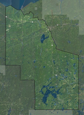 Iron County WI USGS imagery and topo map