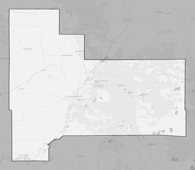 Jackson County WI county basemap context