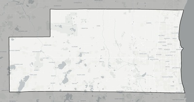 Kenosha County WI county basemap context