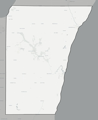 Kewaunee County WI county basemap context