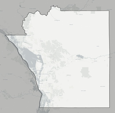 La Crosse County WI county basemap context