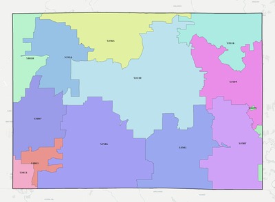 Lafayette County WI ZIP code boundaries map