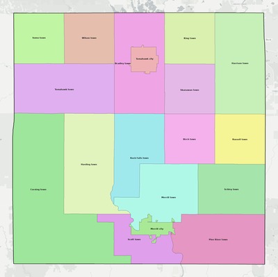Lincoln County WI townships and subdivisions map