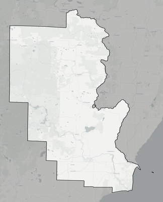 Marinette County WI county basemap context