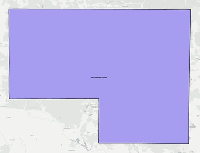 Menominee County WI school district boundaries map