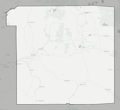 Monroe County WI county basemap context