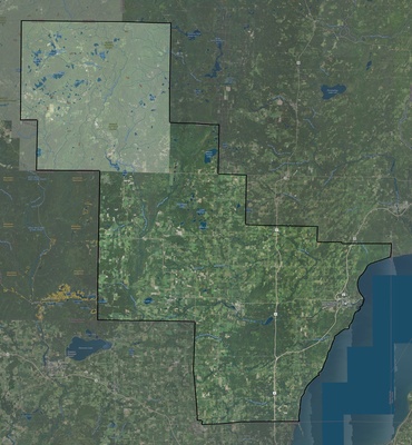 Oconto County WI USGS imagery and topo map