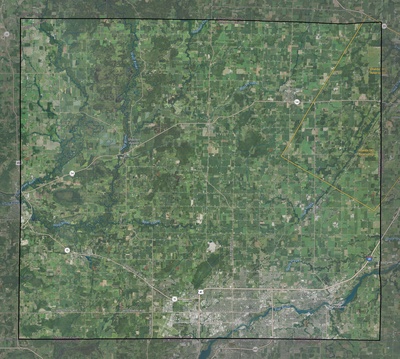 Outagamie County WI USGS imagery and topo map