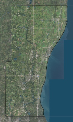 Ozaukee County WI USGS imagery and topo map