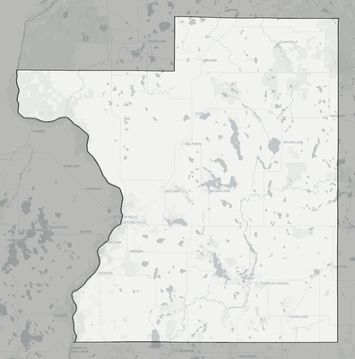 Polk County WI county basemap context